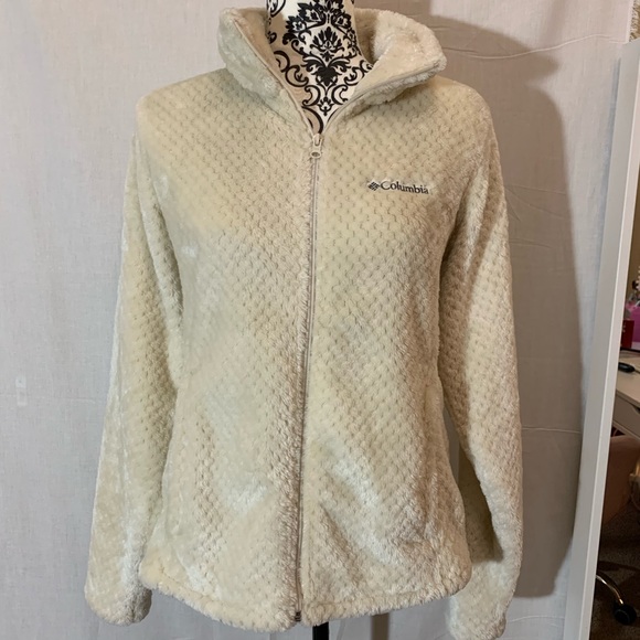 Columbia women’s cream fleece zip up size medium - Picture 1 of 3